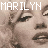 nine identical pixelated images showing a woman's face with the name 'MARILYN' in block letters above each, some letters highlighted pink