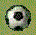 A circular pixelated icon with a black center, white middle ring, and black outer ring, displayed in three of three on a green background