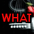 Animated sequence showing red text changing from 'WHAT AM I DOING?' to 'WHAT AM I?' with a question mark replacing 'DOING'.