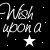 Black background with white text 'Wish upon a' and star symbols, each frame showing vertical motion blur effects on the text and stars.