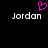 Pixelated text 'Jordan' appears twice on black background with pink heart symbol above left instance.