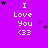 Purple background with repeated 'I Love You <33' text and star symbols in black and purple.