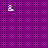 Purple background with white pixelated text forming 'think i love you' , showing progressive text addition and color fading