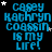 Blue text on black background reads "Casey Kathryn Coassin is my life!" with white and gray stars scattered around, arranged in a of nine identical