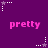 Purple background with repeated pink 'pretty' text and alternating white/purple star icons in a pattern