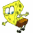 A contact sheet of 12 animated frames showing Spongebob Squarepants running with repeated "RIPPED!" text in red and yellow on a white background.