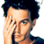 A 4-frame contact sheet of a pixelated animated icon featuring Johnny Depp in two poses with