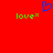 Red background with two green 'love*' texts and a blue heart outline above them.