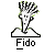 Pixelated icon of a white figure with black and green hair on a white base, labeled 'Fido' below.