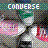 Pixelated image of multiple Converse sneakers with pink, white, and green accents arranged in a pattern