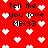 Red background with white pixelated hearts and black text reading 'Tell me you love ME<33' repeated across the image.