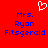 Red background with blue text reading Mrs. Ryan Fitzgerald and a white pixelated heart symbol above the text.