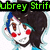 Pixelated cartoon character with blue and black hair, red cheeks, brown eyes, and a white face, shown in multiple views with text above and below.