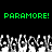 Green pixelated text reads "PARAMORE! PARAMORE!" above a of white and gray pixelated hands raised against black background