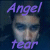 Pixelated image of a face with purple text 'Angel' above and 'tear' below, showing two animation states where eyes glow purple.