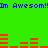 Green background with blue text reading 'Im Awesom!Im Awesom!' and red horizontal bars in two above and below the text