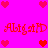 Pixelated pink background with red and light-red hearts surrounding repeated text "AligatHD" in a stylized font.