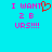 Pixelated cyan background with pink text reading "I WANT 2 B URS!!!!" and a red heart symbol replacing the 'O' in "WANT".