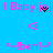 Blue background with pink text and symbols, including 'I Baby joj', '<3', '*~!ben!~*', and black pixel clusters.