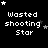 Pixelated text 'Wasted shooting Star' with varying star arrangements on a black background, showing animation changes in star positions.