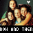 Group of four people in a pixelated image with changing colored hearts above them and text below.