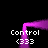 A static image shows four identical white text labels reading "Control (333)" arranged around a purple pixelated arch on black background.