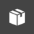 Pixelated grayscale icon of a cube-shaped box with a dark strap or ribbon draped over its top surface, set against a solid dark gray background.