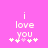 Pixelated text 'i love you' with star symbols on a pink background, showing animation changes in star positions.
