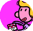 Animated sequence of a cartoon character holding a clapperboard with number 2, showing motion from initial grip to full clap against pink background.