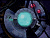 A pixelated animation sequence showing a character with long dark hair and blue eyes, transitioning from a mechanical device to various poses against different backgrounds.