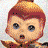 Animated pixel art of a character with red hair in a bun, blue eyes, and an open mouth expression, alternating between two distinct visual states.