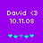 Purple background with white text 'David <3 10.11.08' and a of five pixelated icons below, two of which change position between frames