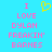 A static pixel art image with a bright cyan background, displaying pink text and a yellow heart symbol.