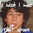 Pixelated image of a person with dark curly hair and blue clothing on the left, next to bright pink background with white text "lol i love him <3" on the right.