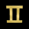 Golden Roman numeral II symbols in various orientations and sizes on a black background, with some appearing as thin vertical lines.