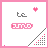 Pixelated icon with pink border, small heart above text "te" and repeated "KING" in pink block letters on white background.