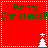 Red background with "Merry Christmas!" text and white pixelated trees, alternating between two tree positions in a