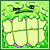 Animated green cartoon creature with dripping slime, yellow segmented body, and purple accents, displaying sequential text changes from 'S' to 'SNOTTY'.