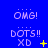 Blue background with repeated text and symbols in white, yellow, and purple across three of