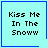 Four light cyan squares with blue borders display 'Kiss Me In The Snoww' text; two squares have small blue symbols in corners.