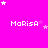 A bright pink background with white text reading 'Morisa' repeated across the , surrounded by small white and light purple stars