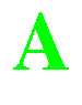 Four green capital A icons arranged in a on a gray background, each with distinct pixelated size and spacing variations