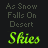 Animated contact sheet showing six frames of a buddy icon with green text "Shies" and gray background text "As Snow Falls On Desert" in 3x2 grid layout.