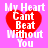 Four identical pixelated images of a red heart with white text 'My Heart Cant Beat Without You' on pink background