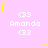 <33 Amandas <33 on pink background with yellow stars and dotted lines.