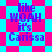 Pixelated text 'like WOAH it's Carissa' on alternating pink and cyan backgrounds with geometric patterns.