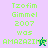 Pixelated text reads "Tzofim Gimmel 2007 was AMAZAZING!" with a small green figure on light purple background and a pink figure on dark green background.