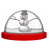 A 4-frame animated contact sheet showing a snowman in a glass dome with red base, each frame depicting slight variations in the snowman's pose and background elements.