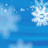 Animated snowflake icon with multiple white snowflakes on a blue gradient background, displayed as a 3x2 contact sheet of sampled frames showing subtle motion changes.