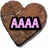 Six brown heart-shaped icons with pink text on a white background, each displaying different names or phrases.